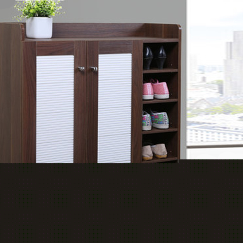 小尼宅配 鞋柜 現(xiàn)代簡(jiǎn)約木質(zhì)雙門對(duì)開門鞋架鞋柜 特價(jià)