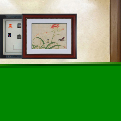小尼宅配推拉式電表箱裝飾畫 特價(jià)有框壁畫帶有機(jī)玻璃古典花鳥畫